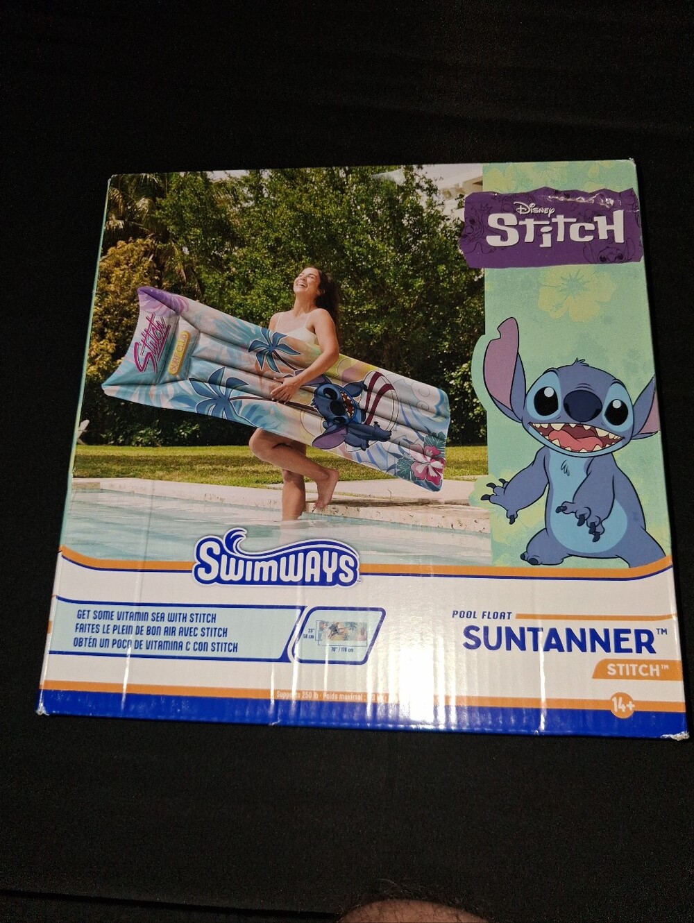 Disney Stitch Swimways Suntanner Pool Float